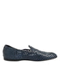 Mocassins à enfiler en cuir tressé bleu Dolce &amp; Gabbana