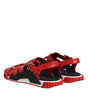 Dolce & Gabbana Red Black Leather Ankle Strap Sandals Shoes