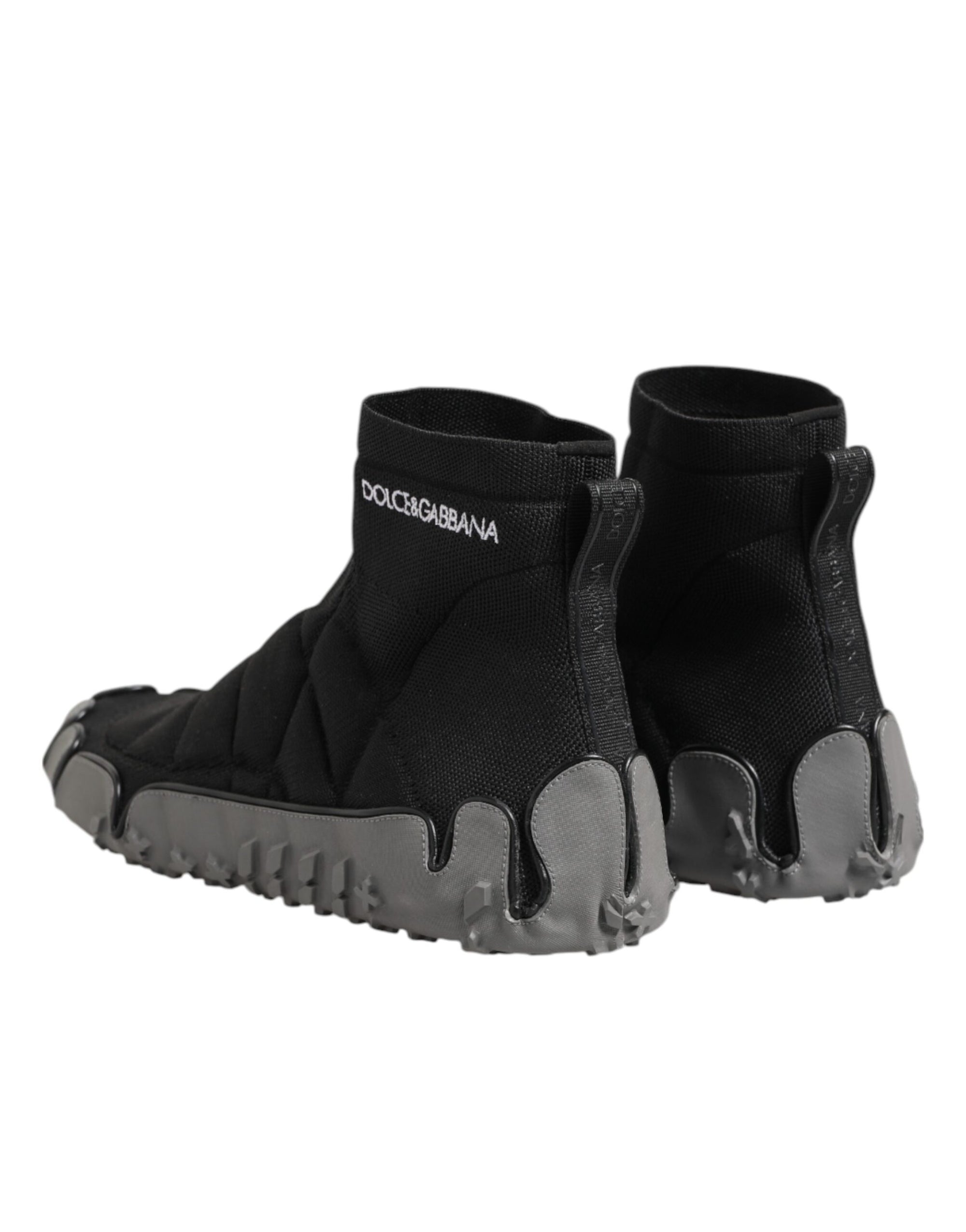 Dolce & Gabbana Black Slip On Ankle Sock Sneakers Shoes