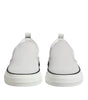 Dolce & Gabbana White Dotted Leather Slip On Men Sneakers Shoes