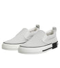Dolce & Gabbana White Dotted Leather Slip On Men Sneakers Shoes