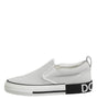 Dolce & Gabbana White Dotted Leather Slip On Men Sneakers Shoes