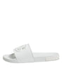 Dolce & Gabbana White Rubber Sandals Slides Beachwear Shoes
