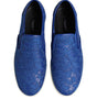 Dolce & Gabbana Blue Leather Lace Slip On Sneaker Shoes