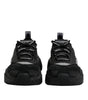 Dolce & Gabbana Black Leather Daymaster Low Top Sneakers Shoes