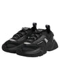 Dolce & Gabbana Black Leather Daymaster Low Top Sneakers Shoes