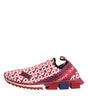Dolce & Gabbana Red White Sorrento DG Mania Sneakers Shoes