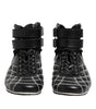 Dolce & Gabbana Black Quilted Leather Lace Up Sneakers Shoes