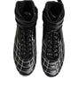 Dolce & Gabbana Black Quilted Leather Lace Up Sneakers Shoes
