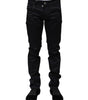 Dolce & Gabbana Black Cotton Skinny Mid Waist Pants