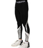 Dolce & Gabbana Black Silver Nylon Skinny Men Leggings Pants