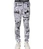 Dolce & Gabbana White Graffiti Skinny Men Jogger Pants