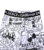 Dolce & Gabbana White Graffiti Skinny Men Jogger Pants