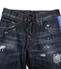 Dolce & Gabbana Dark Blue Tattered Skinny Denim Jeans