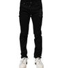 Dolce & Gabbana Black Cotton Skinny Men Denim Jeans