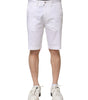 Bermuda en denim blanc extensible en coton Dolce &amp; Gabbana pour homme