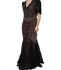 Dolce & Gabbana Multicolor Embellished Mermaid Gown Dress