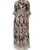 Dolce & Gabbana Multicolor Animal Print Silk Ascot Maxi Dress