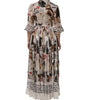 Dolce & Gabbana Multicolor Animal Print Silk Ascot Maxi Dress