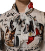 Dolce & Gabbana Multicolor Animal Print Silk Ascot Maxi Dress