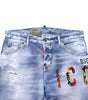 Dsquared² Blue Washed Cotton Mid Waist Skinny Denim Jeans