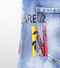 Dsquared² Blue Washed Cotton Mid Waist Skinny Denim Jeans