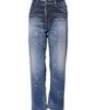 Dsquared² Blue Washed Cotton Mid Waist Straight Jeans
