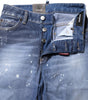 Dsquared² Blue Washed Cotton Mid Waist Straight Jeans