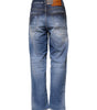 Dsquared² Blue Tattered Cotton Mid Waist Straight Denim Jeans
