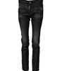 Dsquared² Black Washed Cotton Mid Waist Skinny Jeans