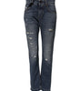 Dolce & Gabbana Blue Cotton Tattered Boyfriend Denim Jeans