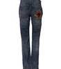 Dolce & Gabbana Blue Cotton Tattered Boyfriend Denim Jeans