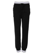 Pantalon de jogging taille moyenne en coton noir Dolce &amp; Gabbana
