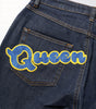 Dolce & Gabbana Blue Queen Patch AUDREY Mid Waist Denim Jeans
