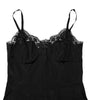 Dolce & Gabbana Black Floral Lace Lingerie Dress Sleepwear