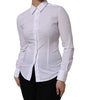 Chemise à manches longues et col en coton blanc Dolce & Gabbana