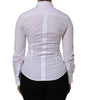 Chemise à manches longues et col en coton blanc Dolce & Gabbana