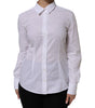 Chemise à manches longues et col en coton blanc Dolce & Gabbana