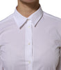 Chemise à manches longues et col en coton blanc Dolce & Gabbana