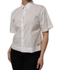 Chemise à col et manches courtes en coton blanc Dolce & Gabbana