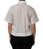 Chemise à col et manches courtes en coton blanc Dolce & Gabbana