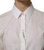 Chemise à col et manches courtes en coton blanc Dolce & Gabbana