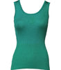 Dolce & Gabbana Green Silk Sleeveless Round Neck Tank Top