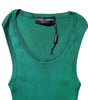 Dolce & Gabbana Green Silk Sleeveless Round Neck Tank Top
