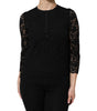Dolce & Gabbana Black Nylon Lace Long Sleeve Blouse Top