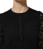 Dolce & Gabbana Black Nylon Lace Long Sleeve Blouse Top