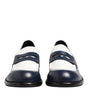 Mocassins à enfiler en cuir noir et blanc Dolce &amp; Gabbana pour hommes