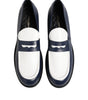 Mocassins à enfiler en cuir noir et blanc Dolce &amp; Gabbana pour hommes