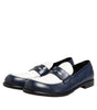 Mocassins à enfiler en cuir noir et blanc Dolce &amp; Gabbana pour hommes