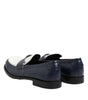Mocassins à enfiler en cuir noir et blanc Dolce &amp; Gabbana pour hommes